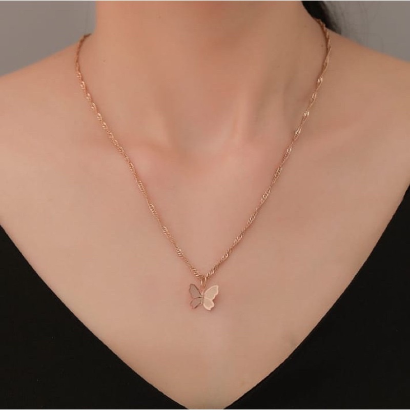 LMB READY KOREAN BUTTERFLY NECKLACE KALUNG IMPOR