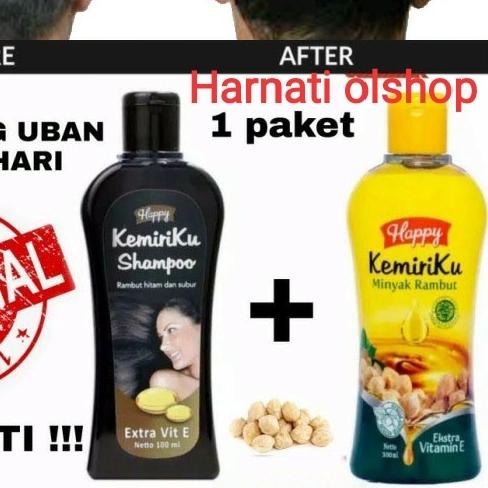 ► PAKET HAPPY KEMIRIKU SHAMPO PENGHILANG UBAN ORIGINAL 100% ASLI ORI Ω