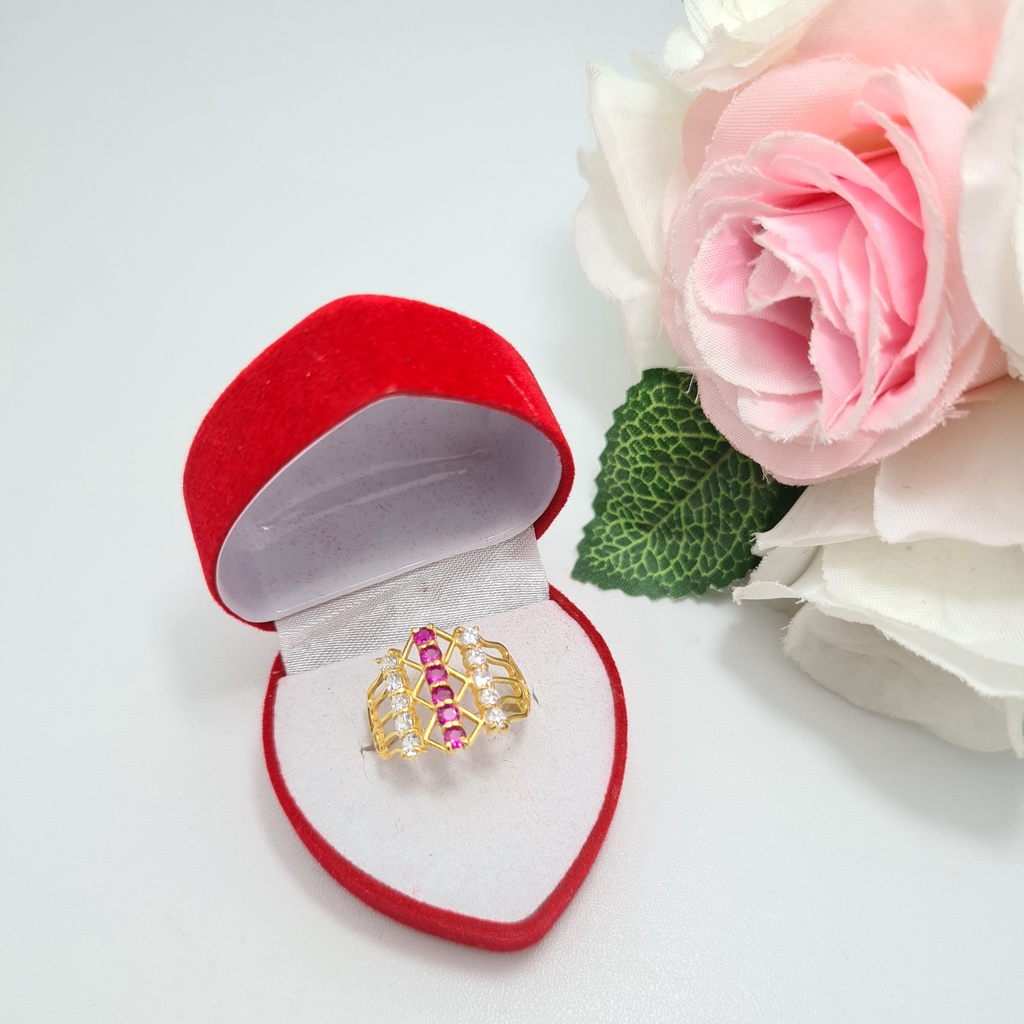 Cincin Emas Muda Kereta Merah Putih 2 Gram