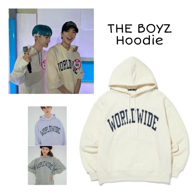 Hoodie Cream THE BOYZ Worldwide (S - 6XL) Jaket pastel Sweater Korean Style Bigsize Oversize Theboyz Younghoon Unisex Harajuku