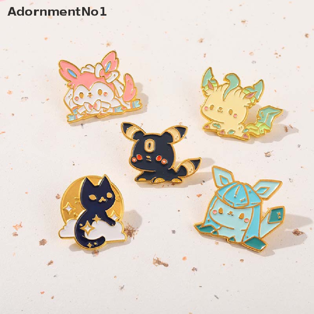 (AdornmentNo1) Bros / Pin Bahan alloy Desain Pikachu / Kucing / monster Kartun Kreatif Untuk Wanita