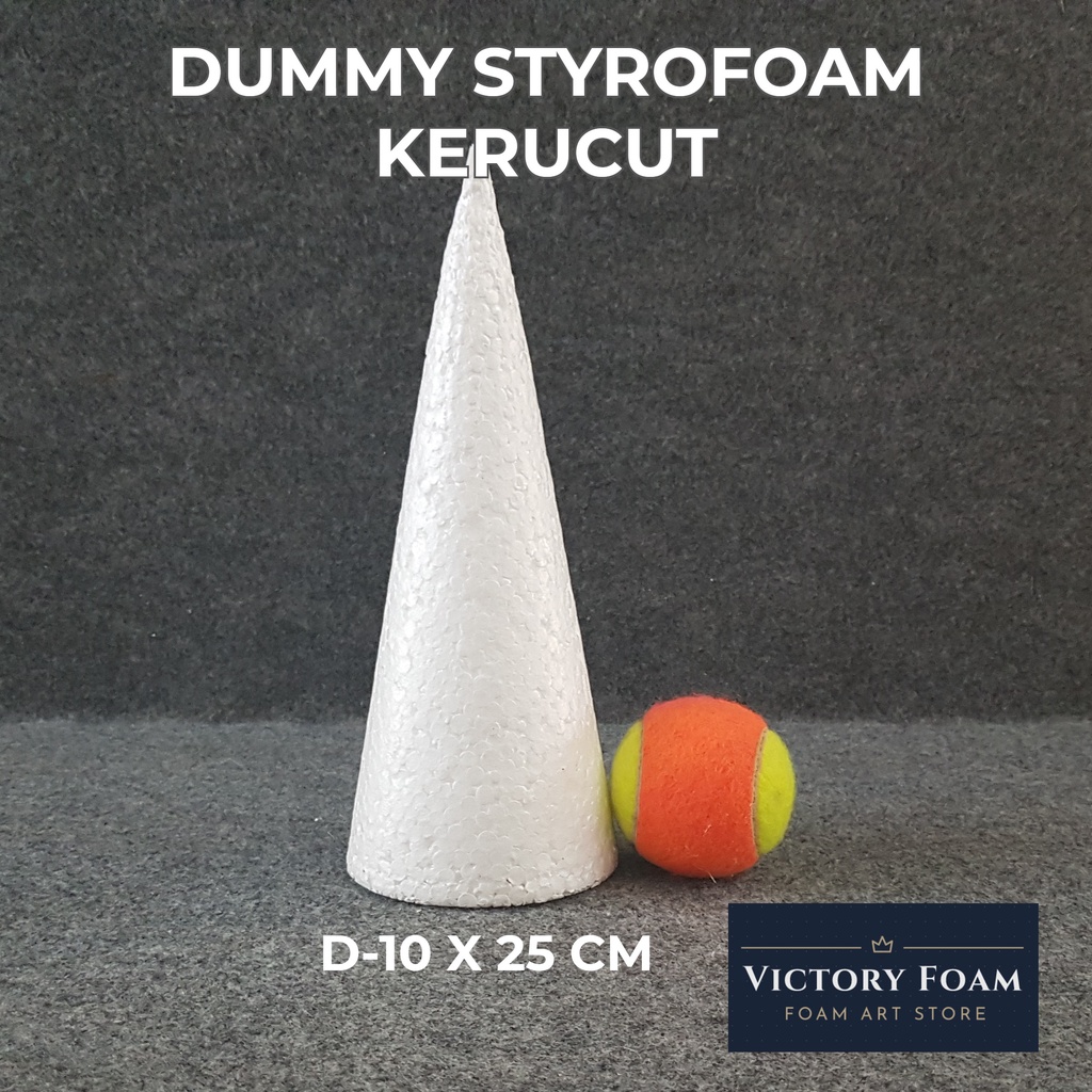 Dummy Styrofoam Kerucut D. 10cm x T. 25cm