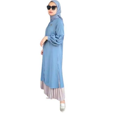 Fashion Baju Wanita Long Tunic Dianara Tunik Muslim Wolfis Premium JumboKekinian Ld 130 {MNS.10Jn22ᵟ
