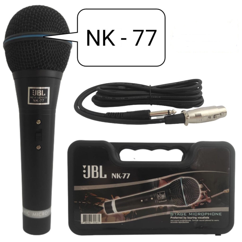 JBL Microphone Kabel NK-77 Mic Karaoke Mikrofon Super Body Besi dilengkapi koper