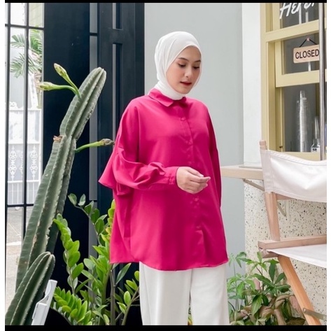 BACK Ruffle SHIRT OVERSIZE KEMEJA PREMIUM KATUN HIGH QUALITY100%ORIGINAL100%