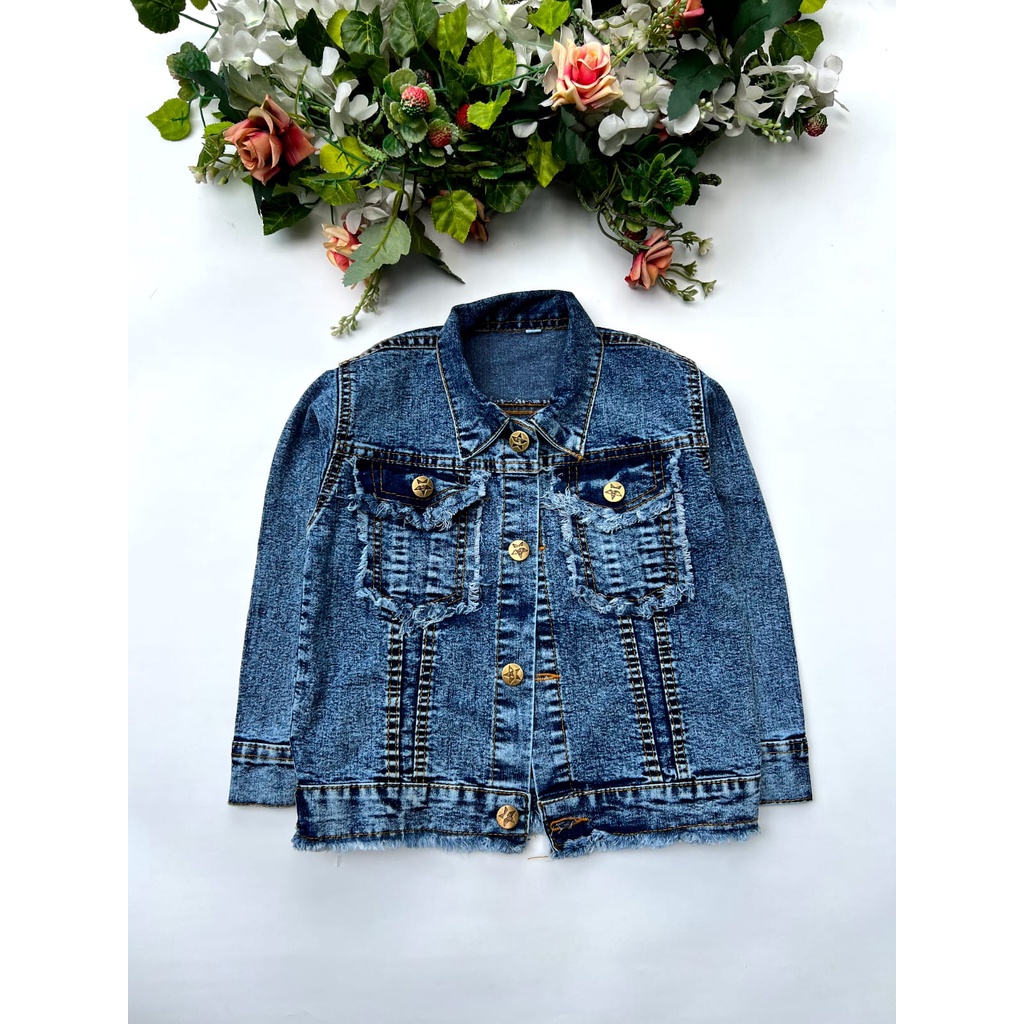 jaket jeans sandwash anak