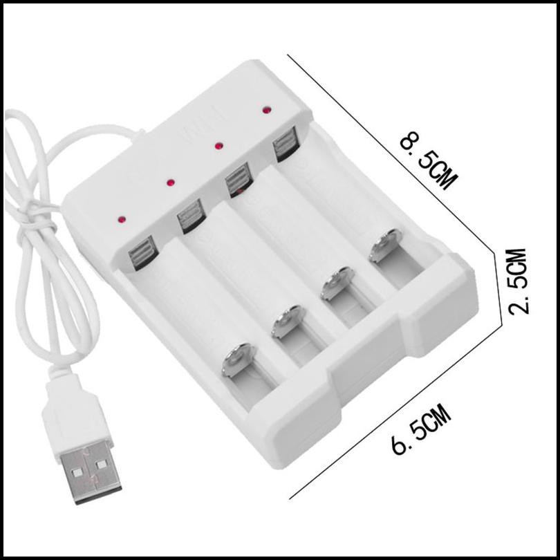 Hcqwbing Charger Baterai Usb Plug 4 Slot For Aa/Aaa H63 White Grab Medan