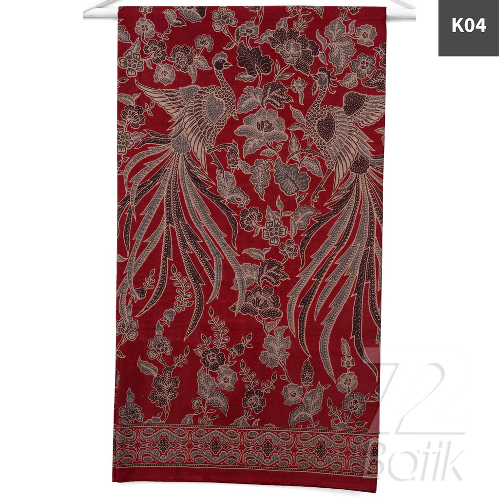 KAIN BATIK PREMIUM Bahan Katun Motif Dwi Cendrawasih Warna Merah Abang Coklat 728923 Cap 72 Jarik Jarit Samping Kebat Panjang Batik Katun Modern Premium Bahan Seragam Batik Pernikahan Kantor Keluarga Murah Kamen Jadi Batik Bali Lembaran