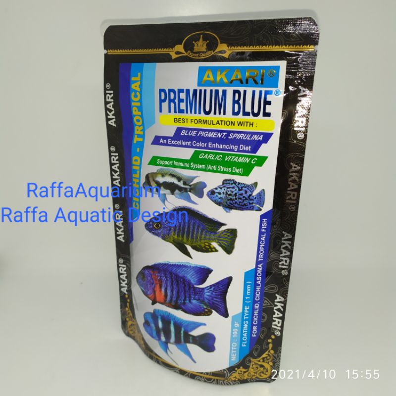 AKARI PREMIUM BLUE 100 GR PELET IKAN CICHLID CHANNA