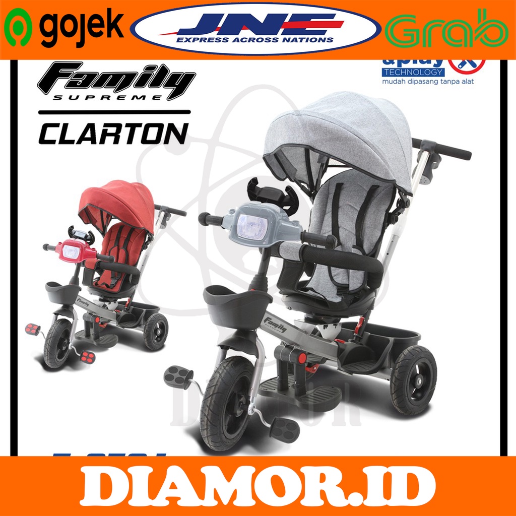 Sepeda Roda Tiga FAMILY SUPREME F 970 J CLARTON Kanopi Tricycle Anak