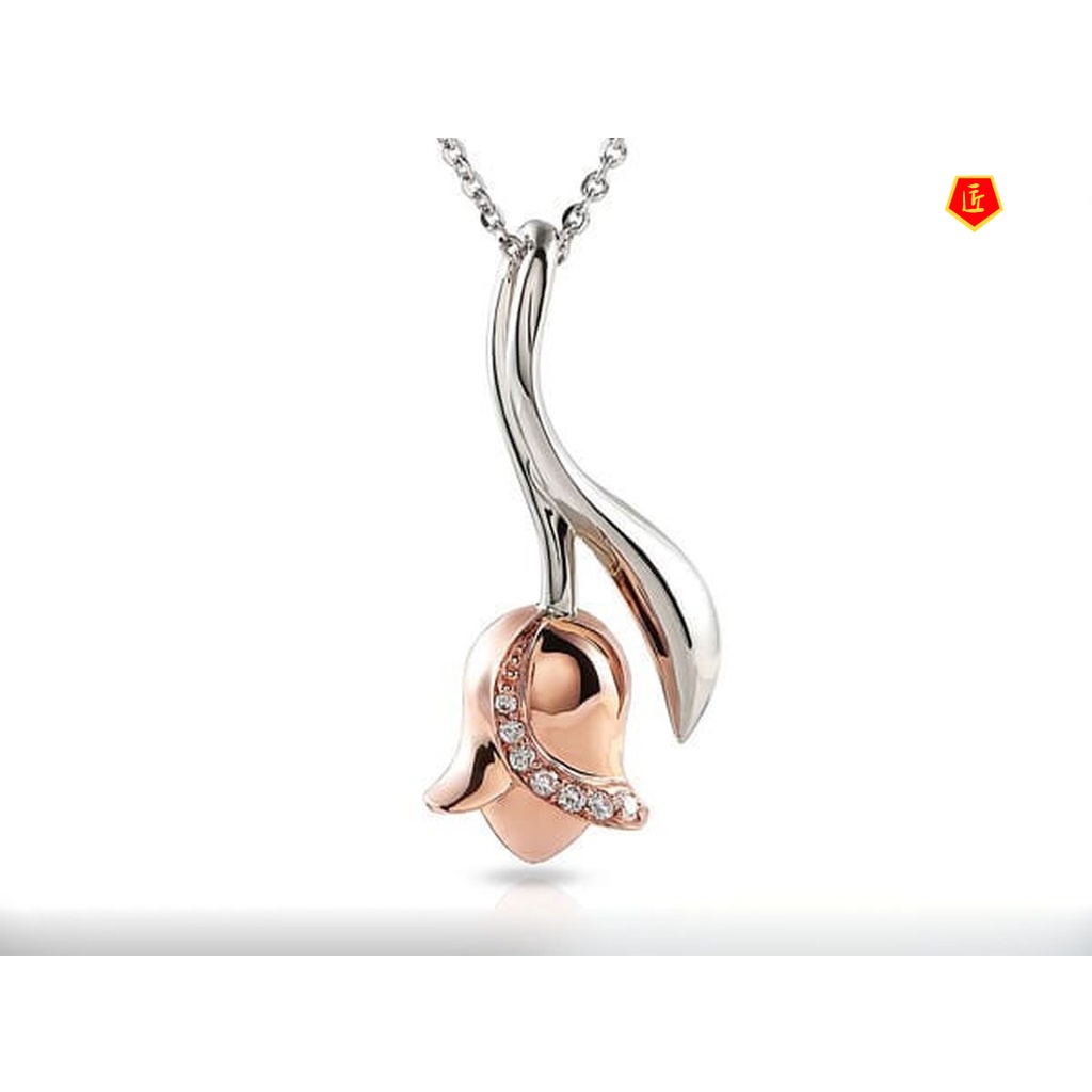 [Ready Stock]Creative Rose Ring Ear Studs Pendant Jewelry Set