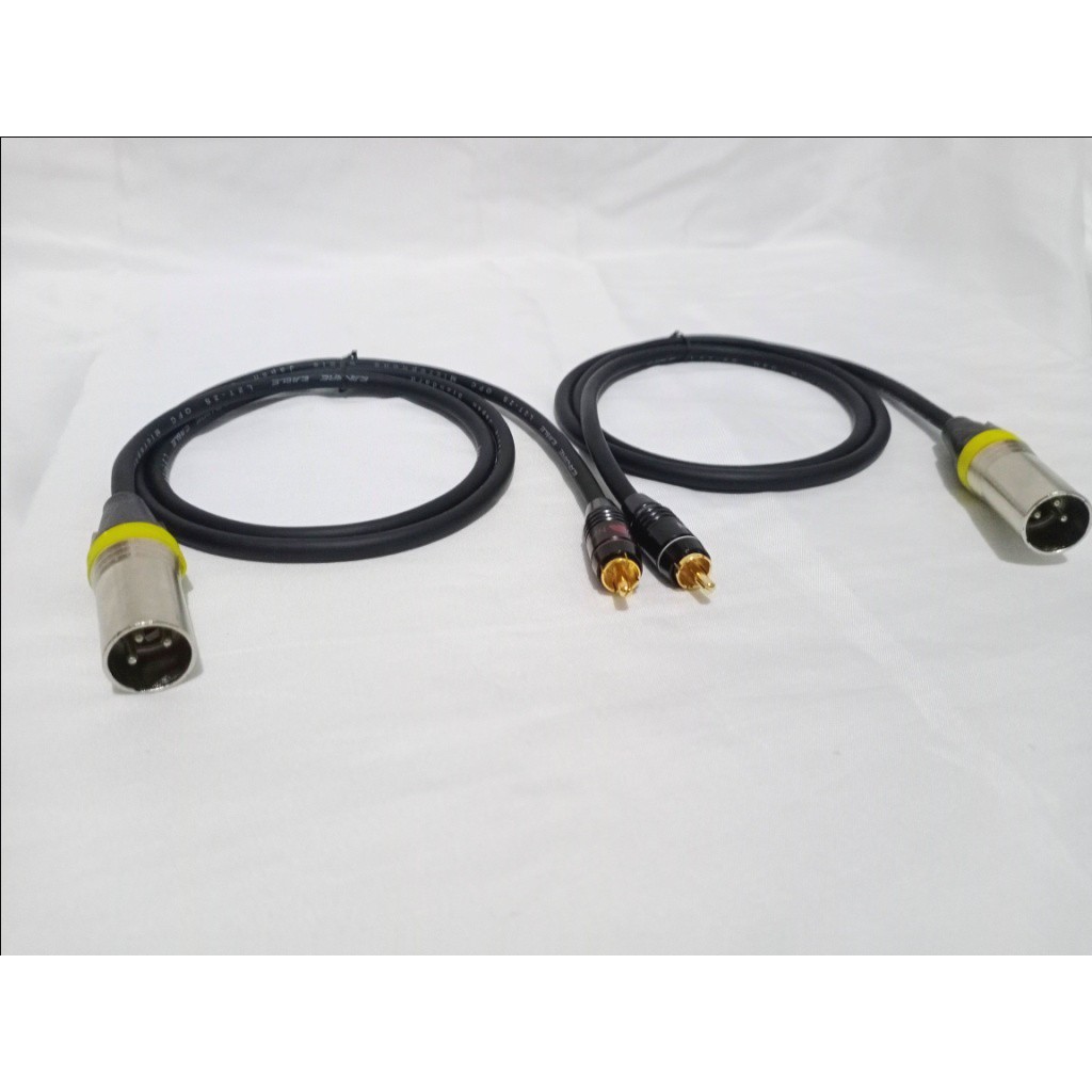 KABEL MIXER KE AMPLIFIER XLR COWOK KE RCA 1-3 METER 2 PCS