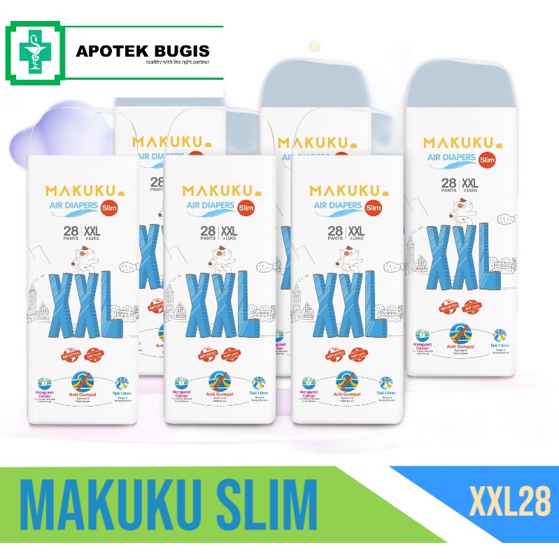 Popok Makuku Air Diapers Slim Tape S38 M32 L34 XL32 XXL28 Diapers AIR Pants