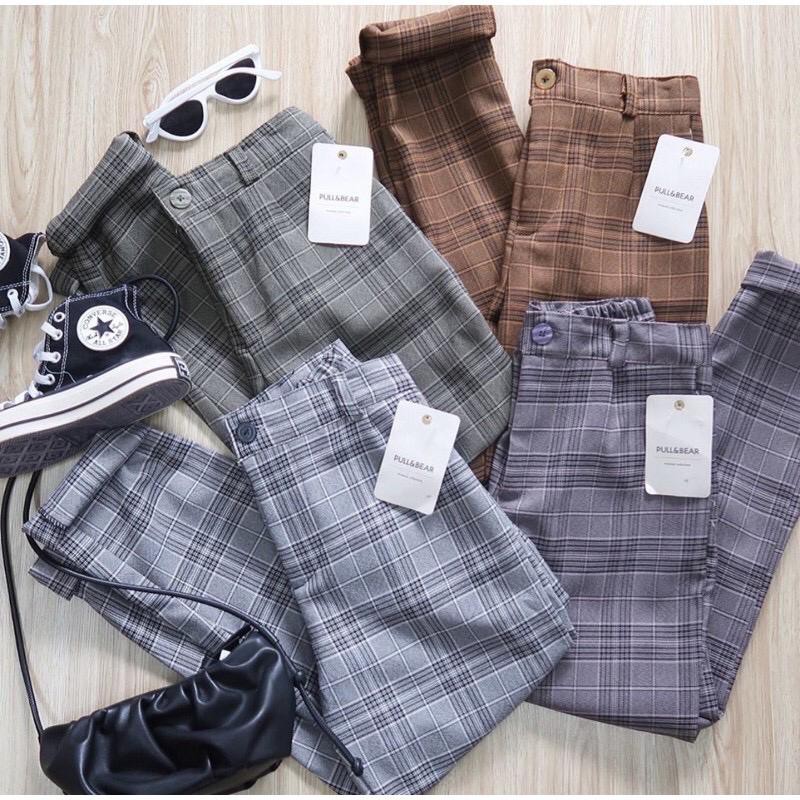 CELANA KAIN KOTAK-KOTAK - BASIC PANTS