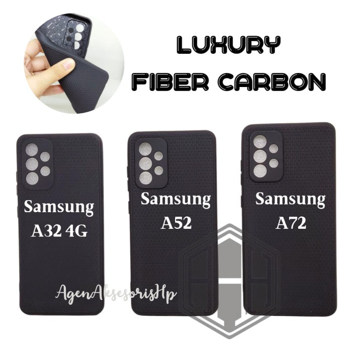 [COD] LUXURY Real Fiber Samsung A32 4G A52 A72 + Pelindung Camera TPU Matte SAMSUNG A32 4G Case CasinG Kondom HP
