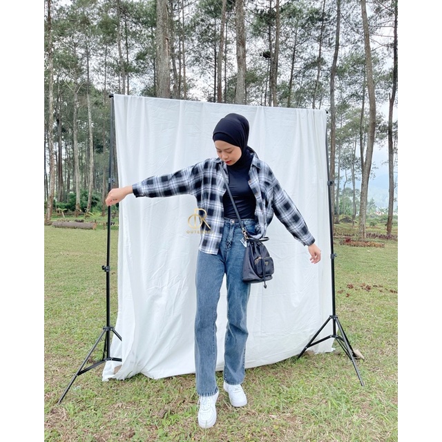 ANNA SHIRT / KEMEJA TARTAN WANITA-BLACKBY