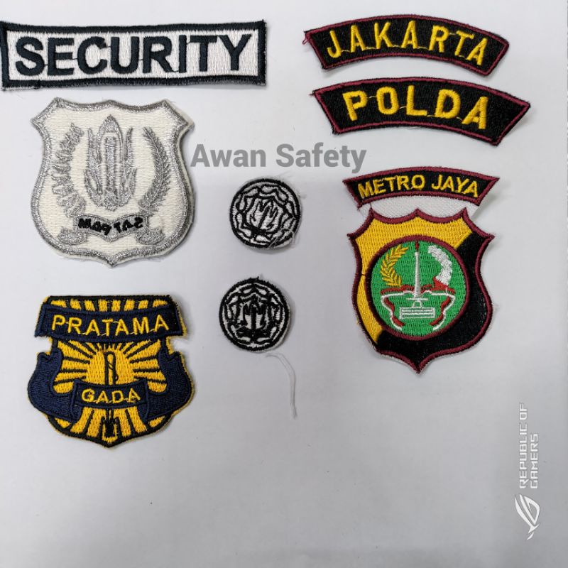 Bet Satpam Security Set Lengkap Bordir Komputer