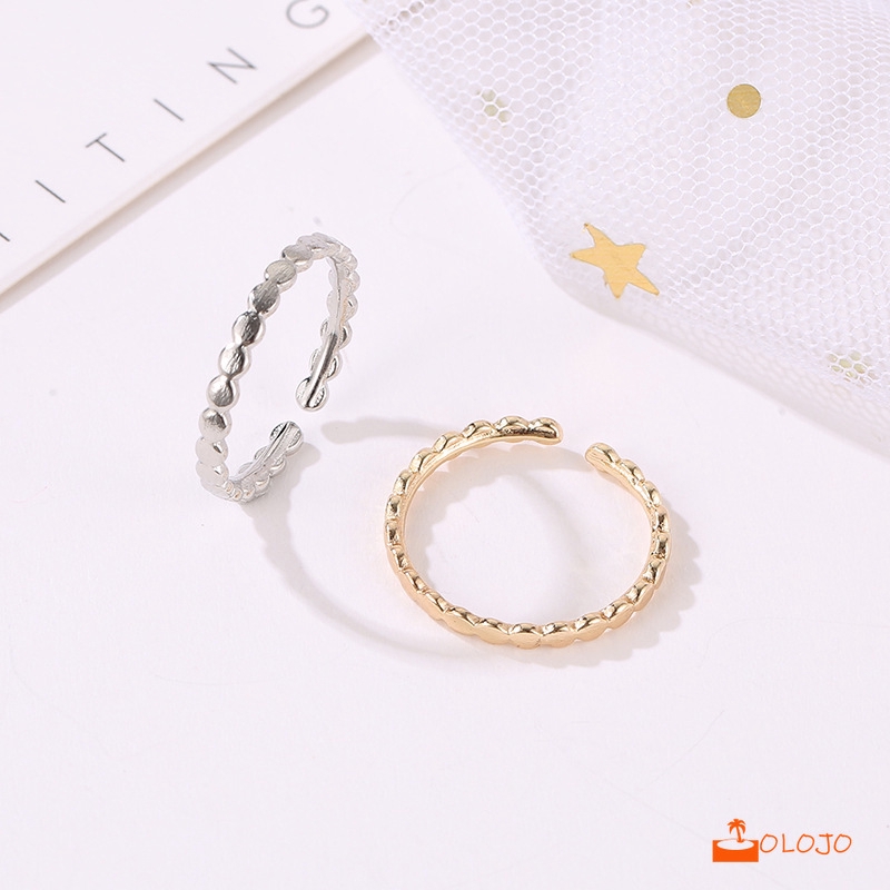 OLOJO Pembukaan Cincin  Charms Gelombang  Versi korea Adjustable Jewelry