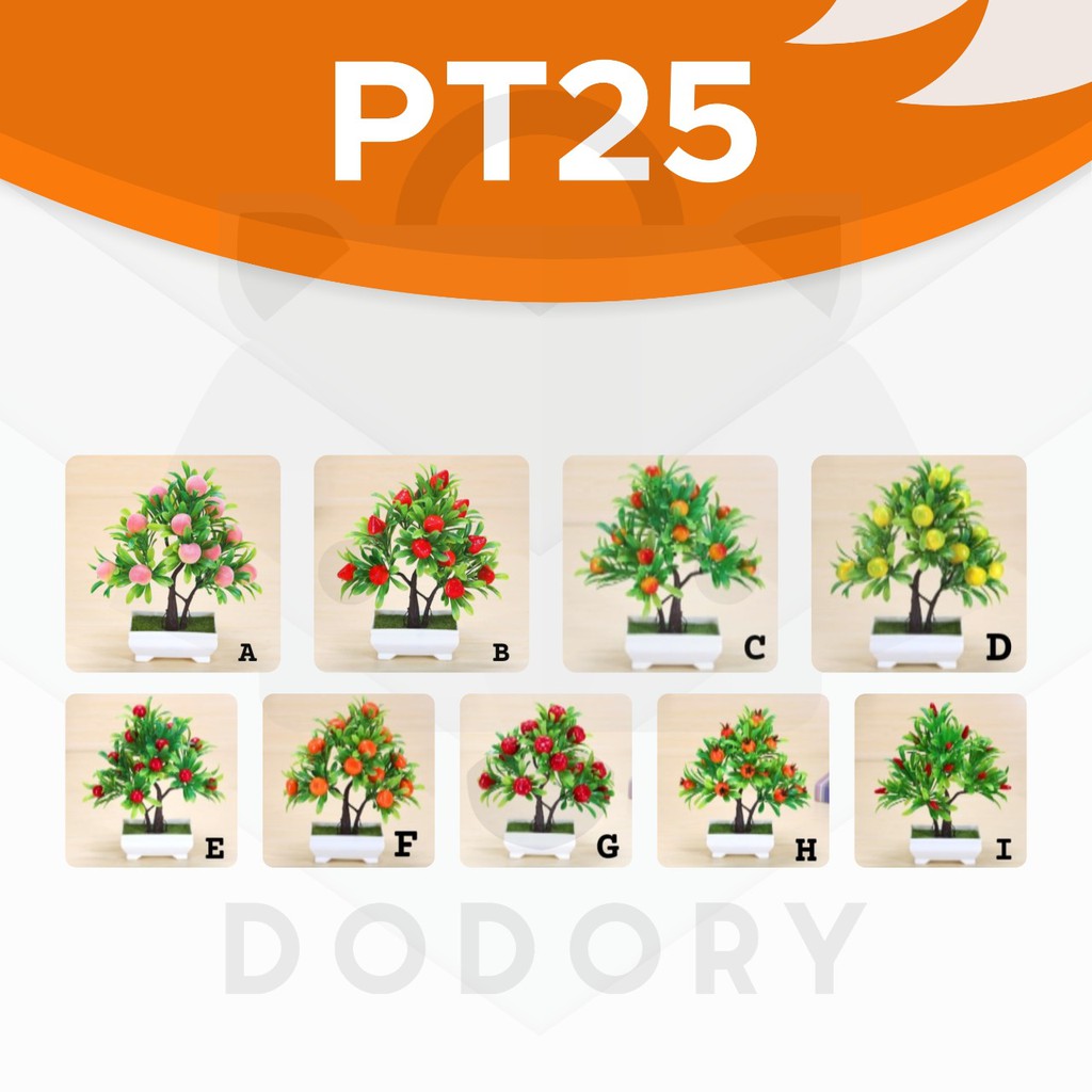 DODORY PT25 Pot Tanaman Buah Hias Bunga Hias Plastik Ornamen Pot Bongsai Artificial Flower Decoration