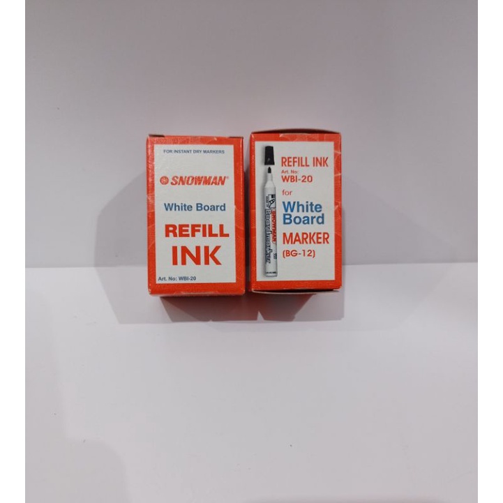 

REFILL / ISI ULANG TINTA SPIDOL ( WHITEBOARD ), PAPAN TULIS, TINTA SNOWMAN WBI-20 BG-12