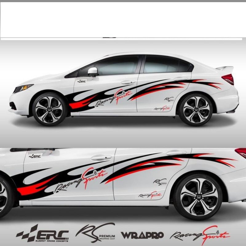 stiker tribal racing sport stiker sedan vios honda city civic corolla stiker cutting terlaris