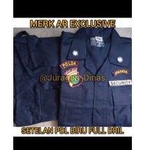 baju celana pdl biru hitam ar exclusive seragam security
