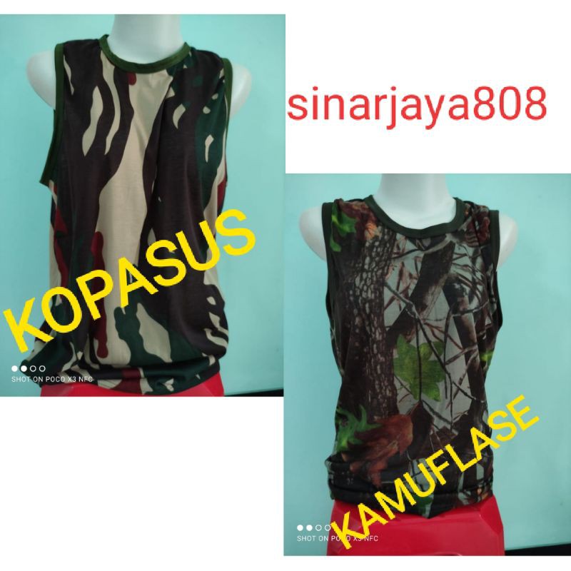 kaos singlet loreng