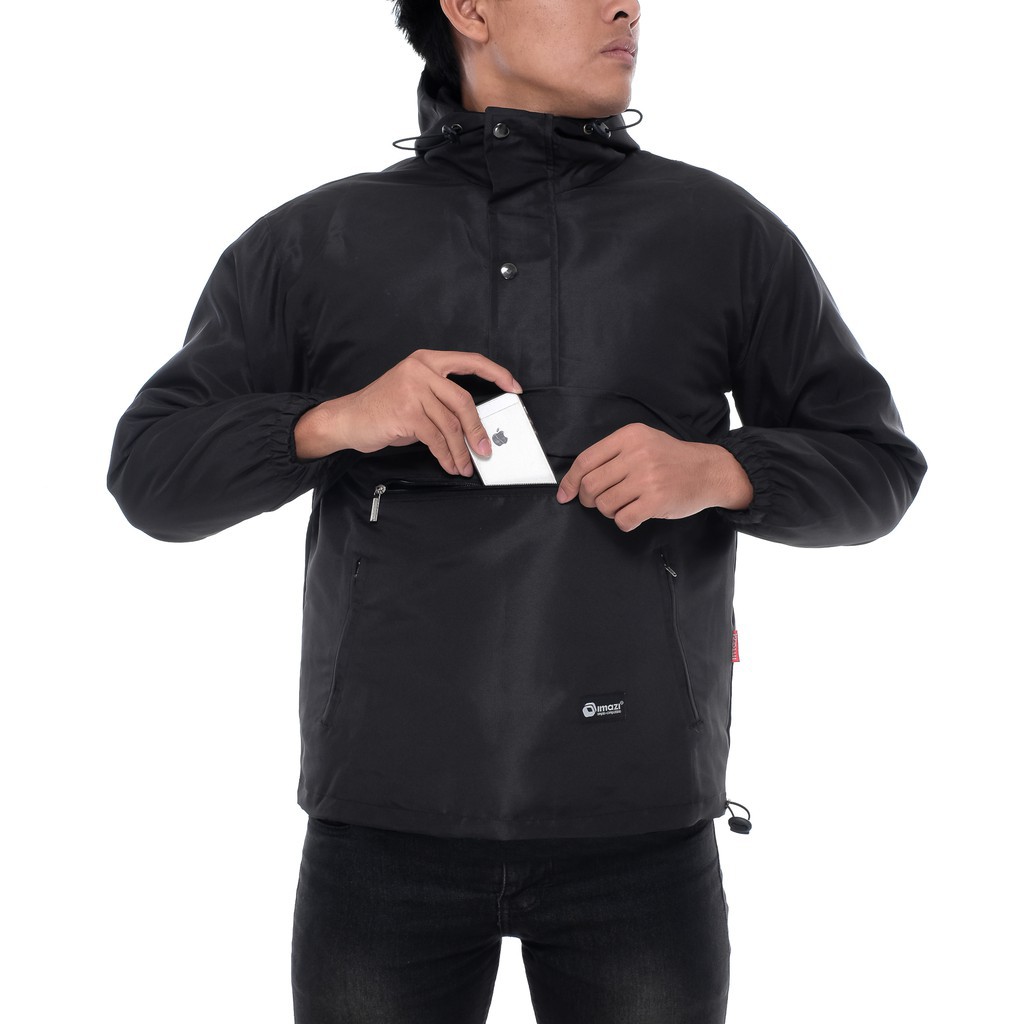 (JAKET ANTI AIR) Jaket Parasut Taslan Cougle Doraemon Original Imazi Waterproof Hitam