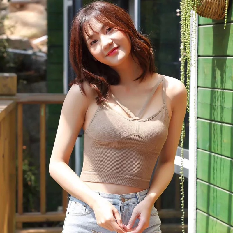 [COD] Tanktop Bra Wanita Kaos Dalam Wanita Dengan Cup Bra Tali kecil Atasan Wanita