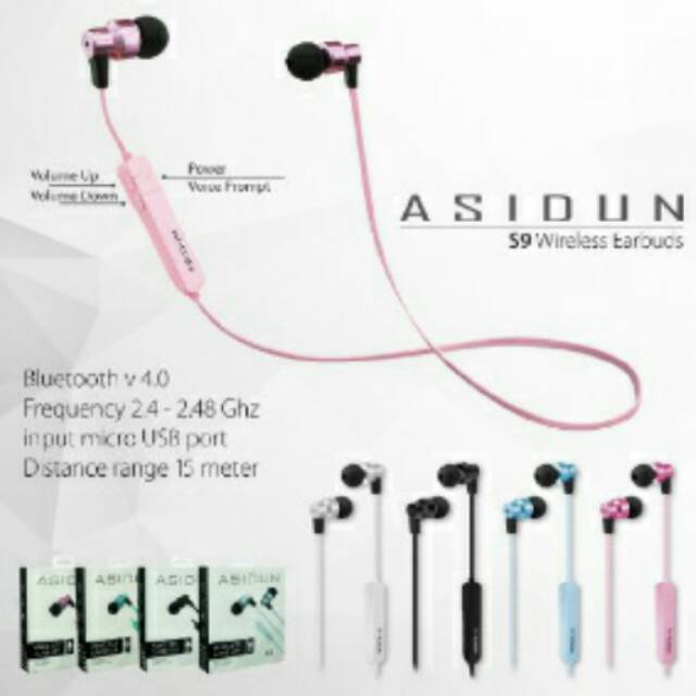 Headset earphone handsfree bluetooth original asidun