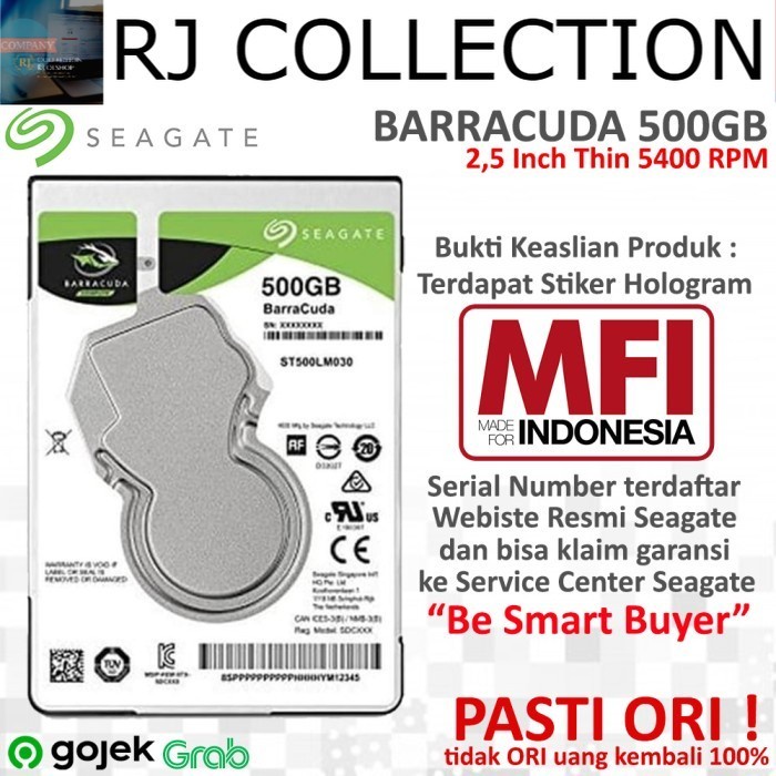 Seagate Baracuda 500GB Thin - Hardisk Internal Laptop HD 2,5"