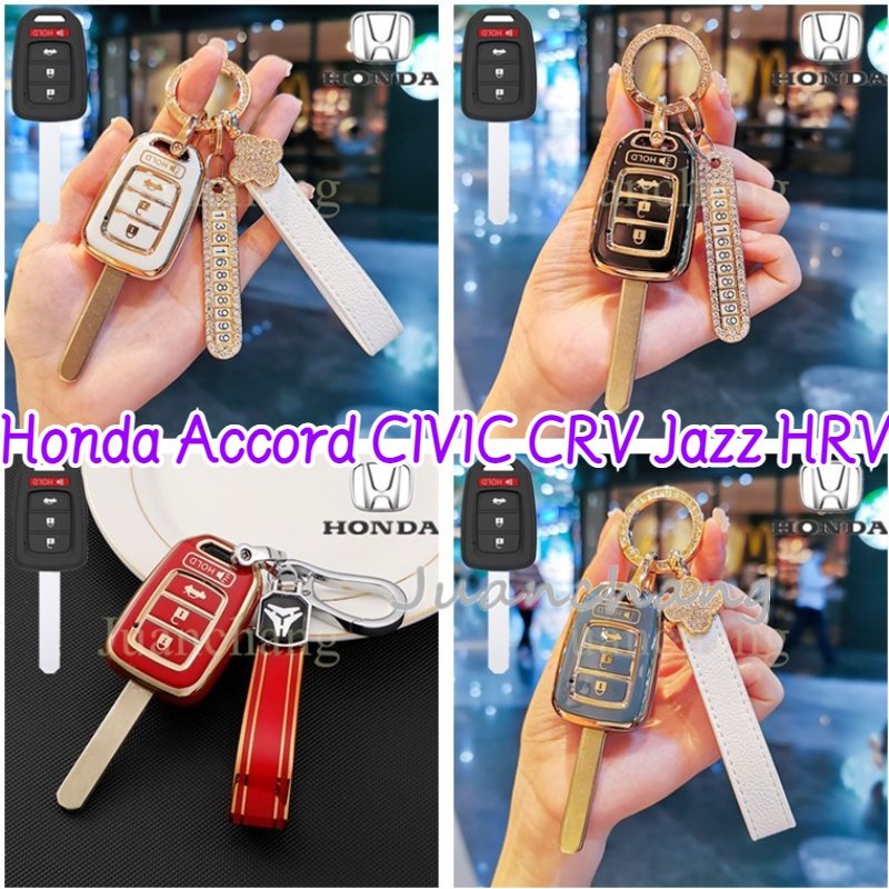 Casing Kunci Mobil Bahan TPU Untuk Honda Accord CIVIC CRV JAZZ HR-V HRV FIT XRV All New BRIO / BRV HONDA BR-V BRV BRIO Lama MOBILIO Cover Sarung Kondom