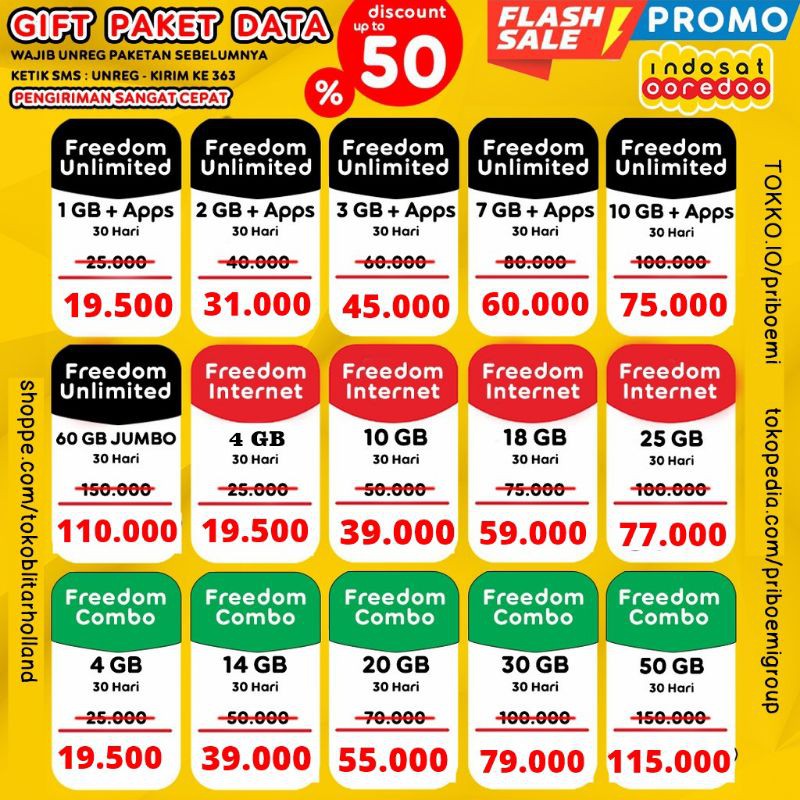 Paket Internet Indosat Gift Unlimited