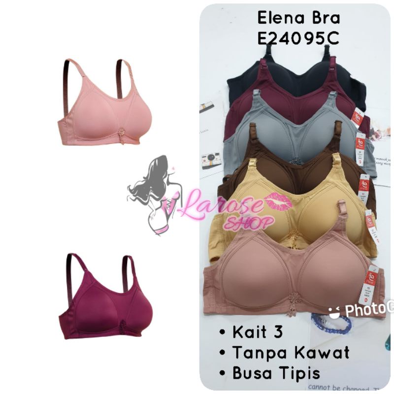 Bh Elena 24095C | Elena Bra 24095C Tanpa Kawat Busa Tipis Cup C Kait  3