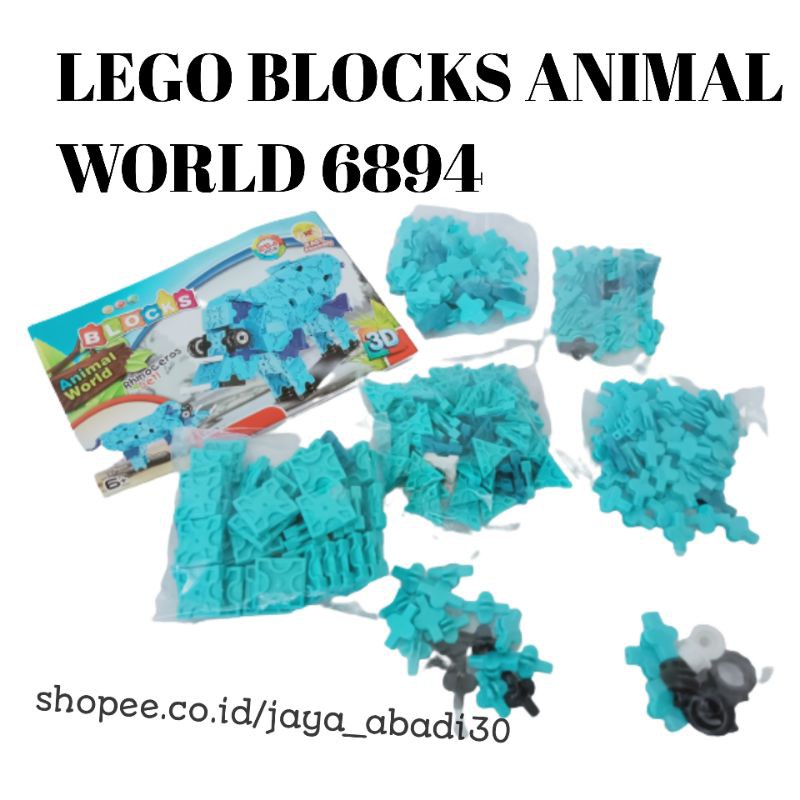 MAINAN ANAK EDUKASI LEGO BLOCKS ISI 254 PCS ANIMAL WORLD DINOSAURUS 6894