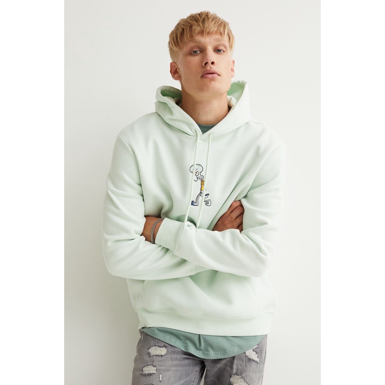 Hoodie h&amp;m let it bloom hoodie squidward h&amp;m hijau mint hoodie hijau mint