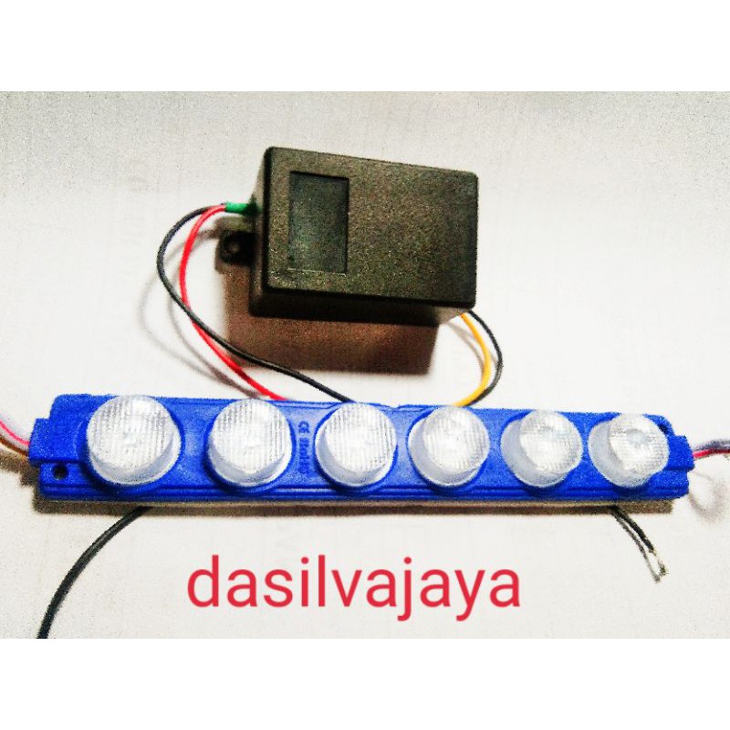 MODUL LAMPU LED PESAWAT +1 LED 6 MATA BIRU 12 VOLT