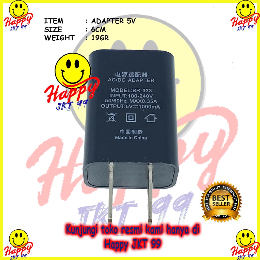 [ HAPPY JKT 99 ] BATOK ADAPTOR CHARGER 5V USB ORIGINAL