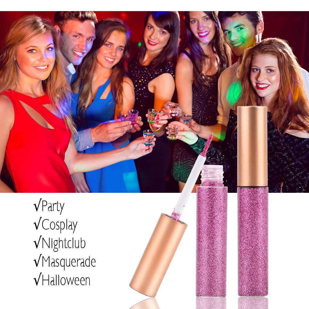 HANDAIYAN Glitter Eyeshadow Liquid Eyeliner Long Lasting Waterproof Sparkling Eyeshadow Eye Makeup