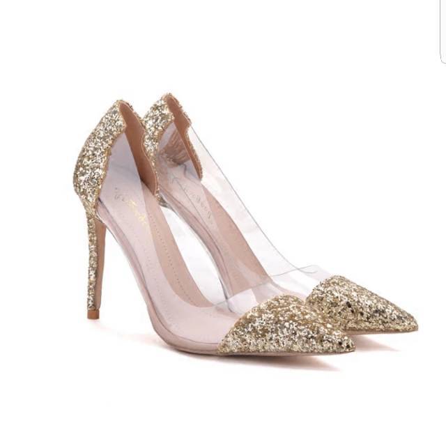 Gold Glitter Heels