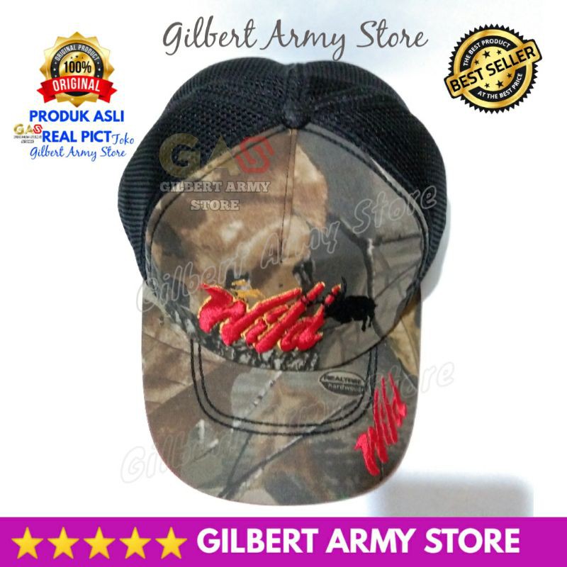 Topi Camo Bordir Wild berburu variasi jaring Hitam Terbaru Grosir Topi Army Murah GILBERT ARMY STORE