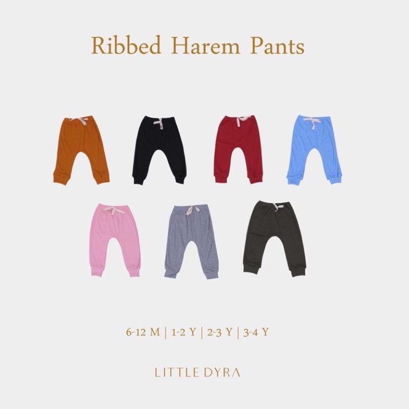 LITTLE DYRA Ribbed Harem Pants - Celana Jogger Panjang Anak