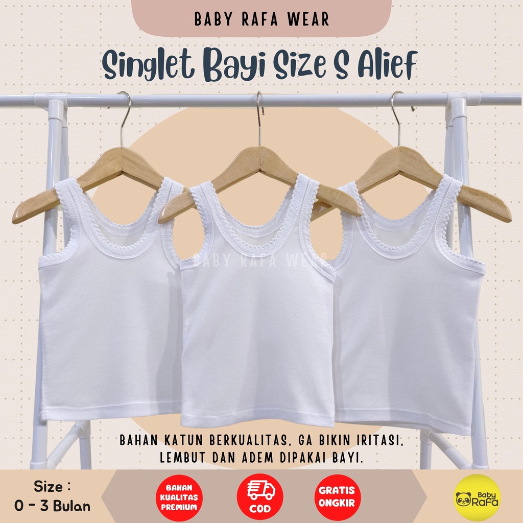 Singlet Bayi / Kaos Dalam Bayi size S warna putih