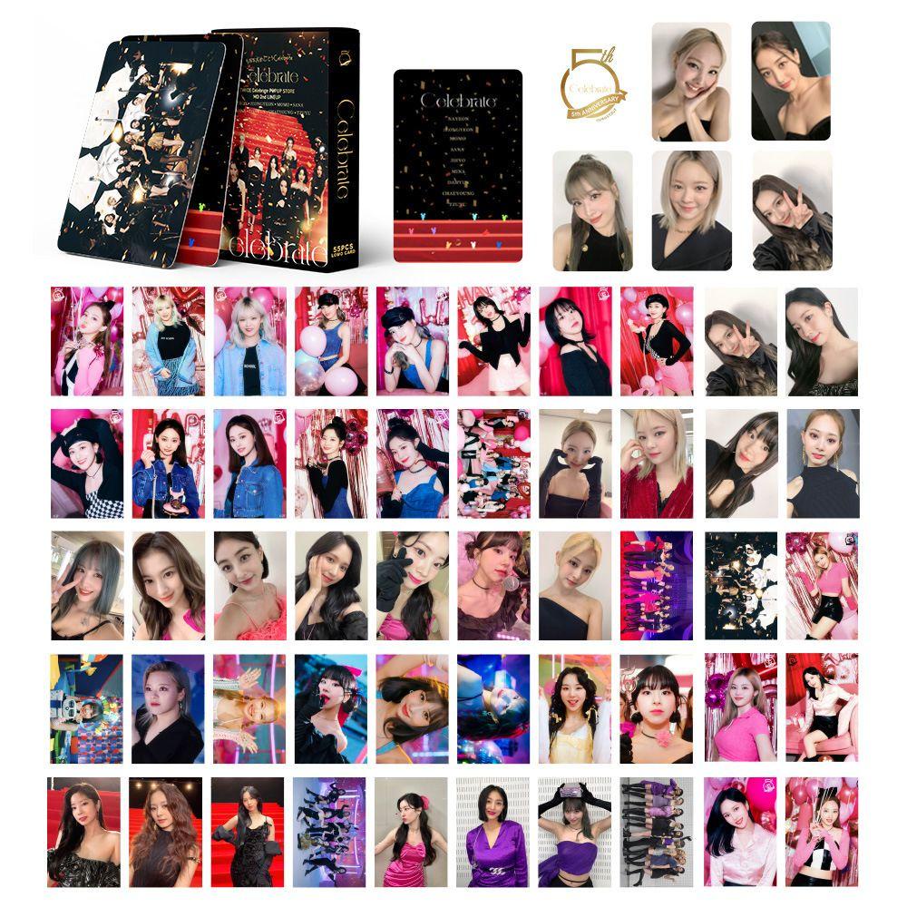【 ELEGANT 】 Twice Photocard 54Pcs /set Kpop TWICE Pameran Momo Kartu Foto Kecil Celebrate Postcards Mina Girls Album Photo Card