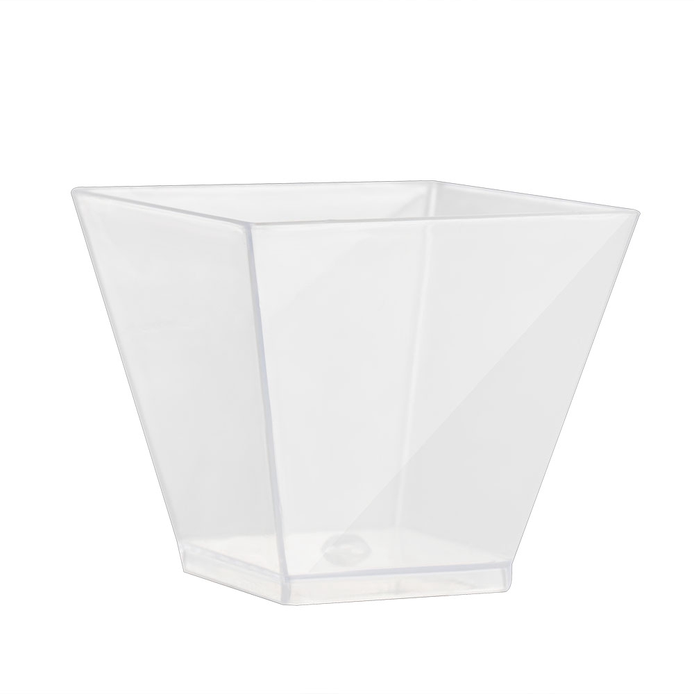 (Cod Tangding) 50pcs / Set Gelas Mousse / Dessert Mini Bentuk Kotak Bahan Plastik Untuk Pesta Ulang Tahun