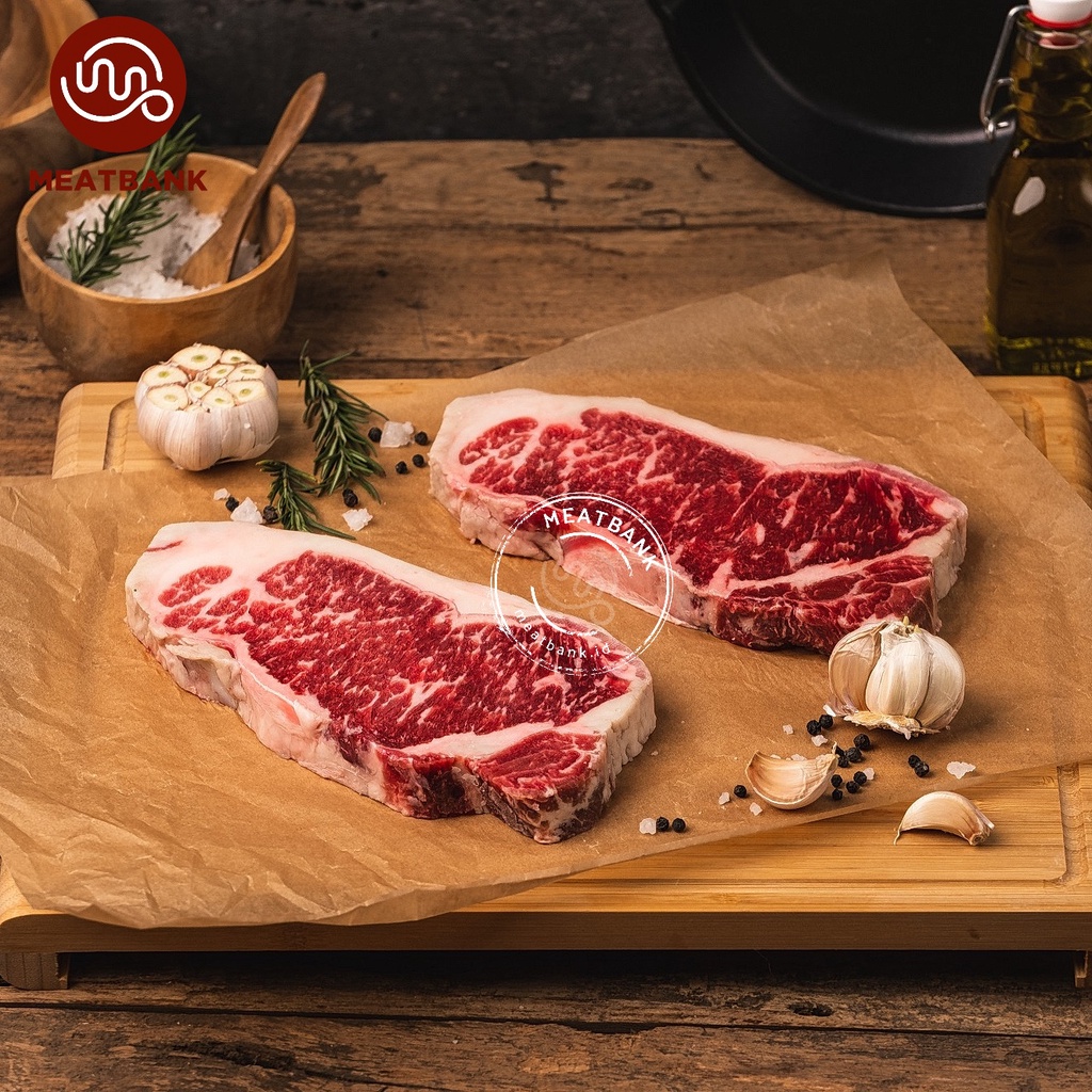 

MEATBANK US PRIME STRIPLOIN Angus Steak Beef Daging Sapi Wagyu Sirloin