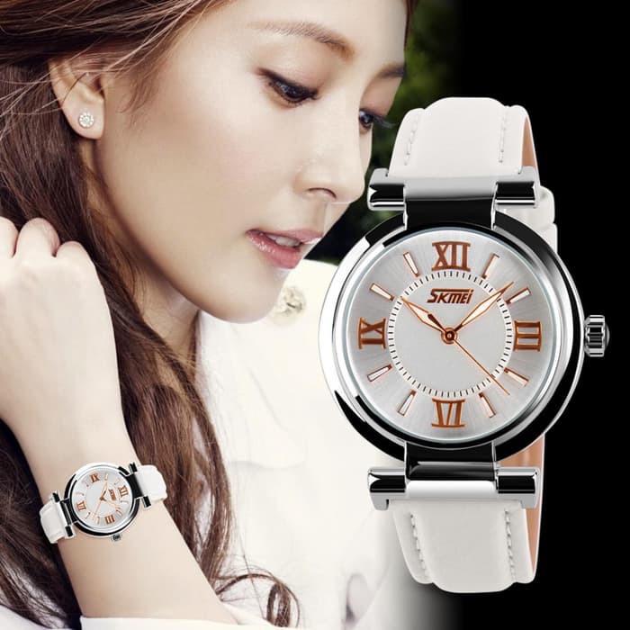 Jam Tangan Wanita Cewek Kulit Original SKMEI anti air