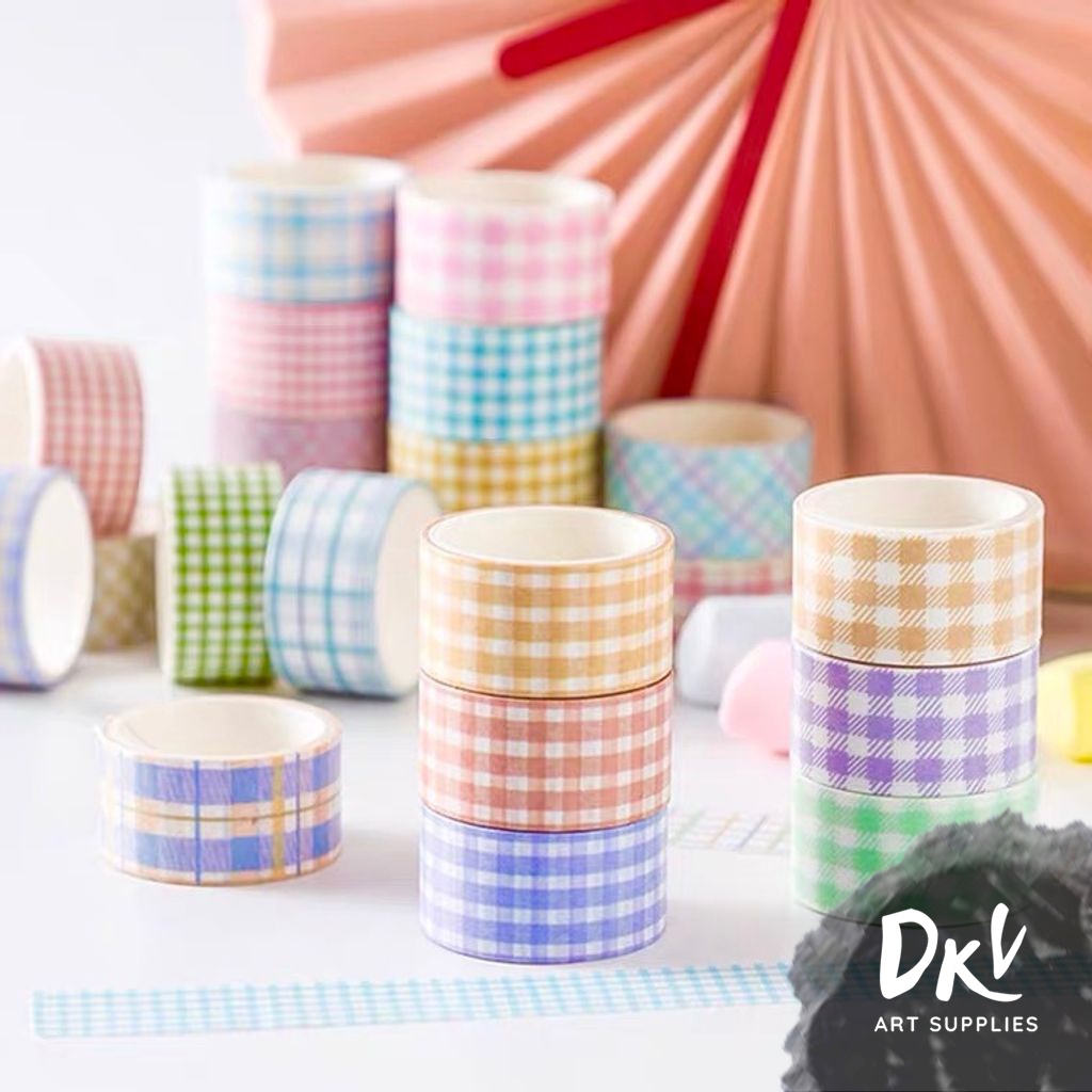 

Washi Tape 4 pcs / rolls Basic Grid Masking Tape Set Macaron Color