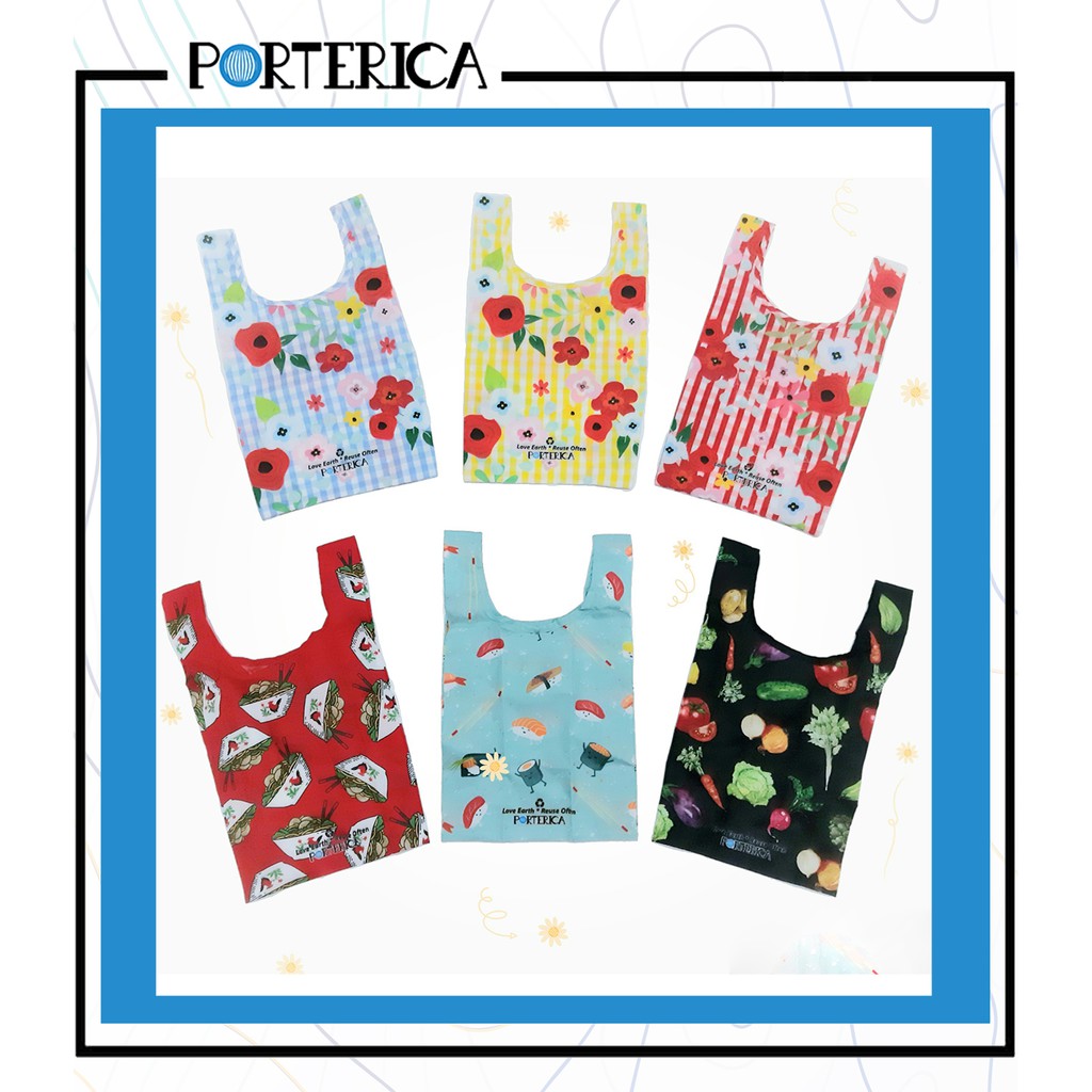 Ready Stock Reusable Bag Waterproof Motif | Foldable Bag Tas Belanja Lipat Parasut