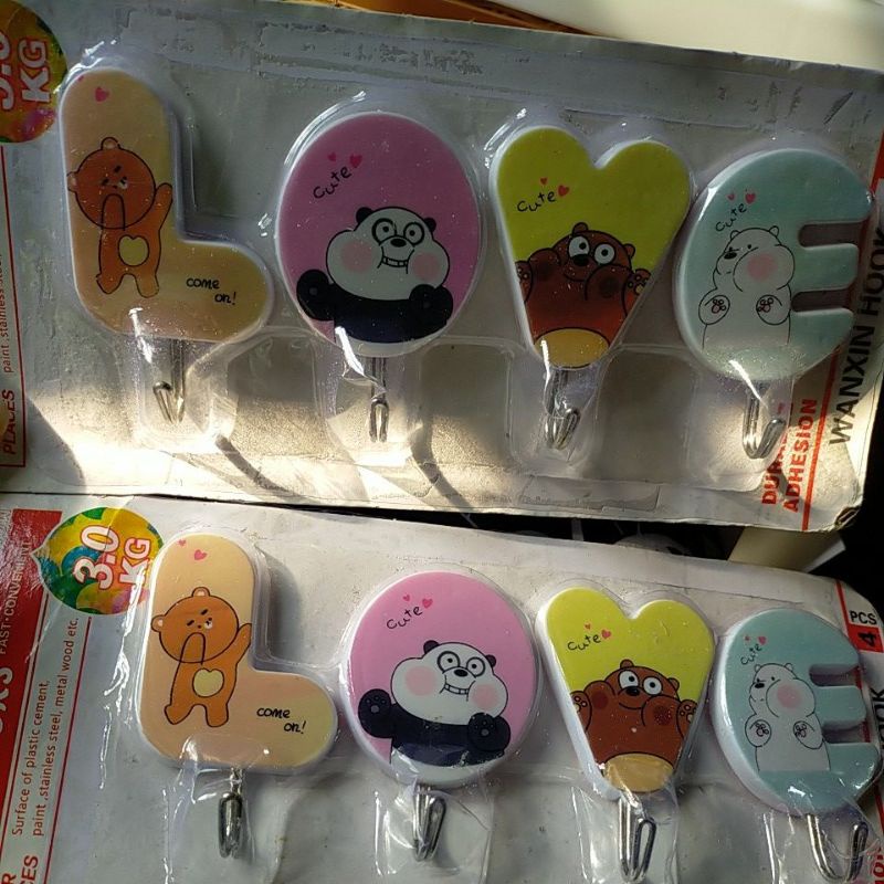 Hook 1 Set Isi 6 Gantungan Tempel Dinding Gantungan Hanger
